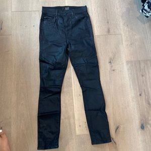 Mother denim black shiny pants 25